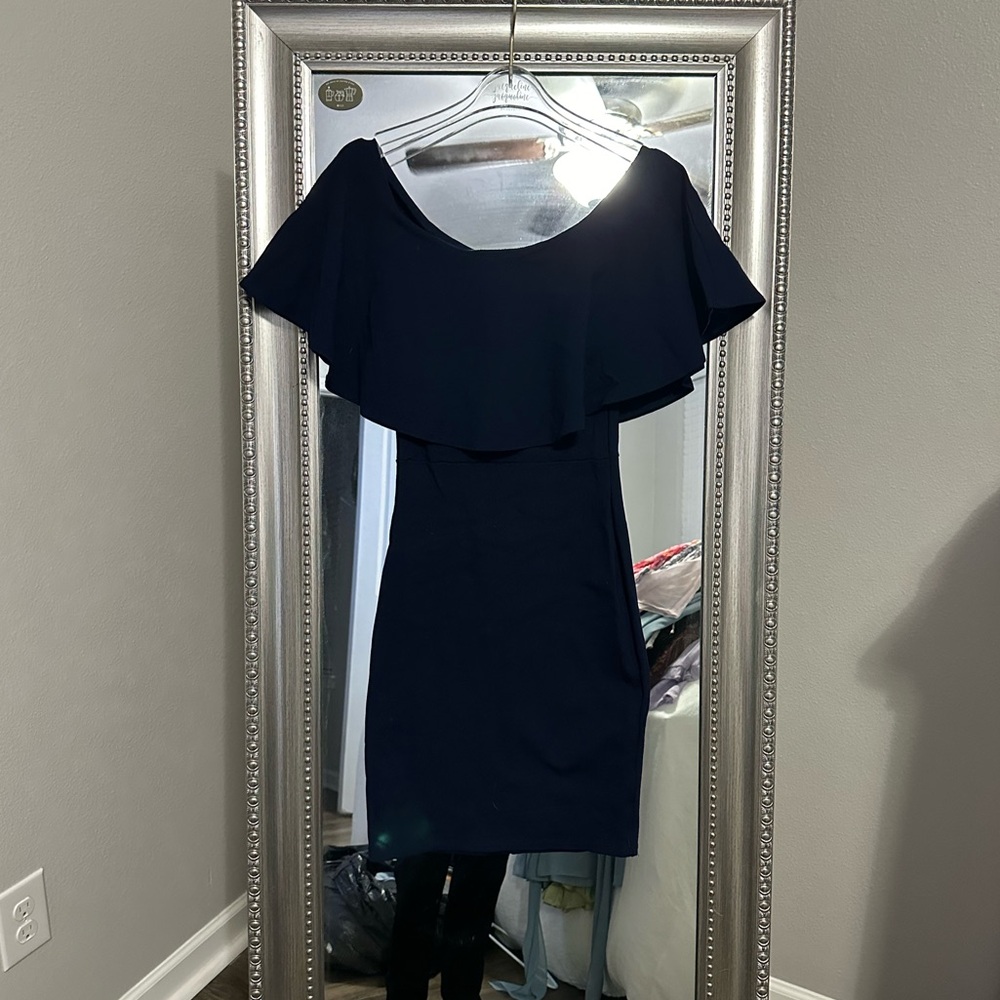 Navy Off The Shoulder Dress, XS